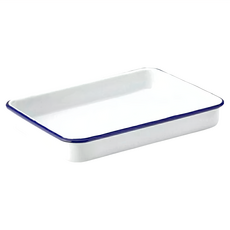 Utopia 琺瑯長形淺烤盤 (17cm) 耐熱270度C 適用烤箱, 藍色, 1個