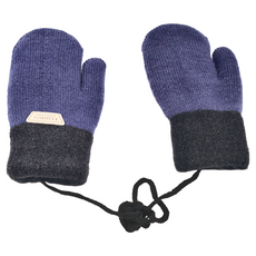 兒童掛脖加絨加厚手套 藏青色, 4 ~ 8歲