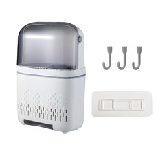 MEO 壁掛兩用三格餐具筒, 白+灰, 1個