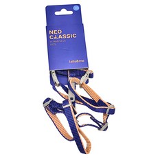 tails&me 尾巴與我 新經典H型胸背帶 犬用 XS 五段尺寸調節 柔軟厚織尼龍 強韌安全車縫 獨家配件扣, 靛藍色 + 桃粉色, 1件