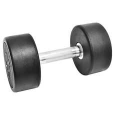 AD-ROCKET 頂級天然橡膠鋼製啞鈴, 10公斤-20公斤可選, 圓鋼材質, 人體工學握把, 15kg, 1個