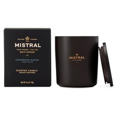 MISTRAL 香氛蠟燭 黑色陶瓷容器 搭配木蓋, 海洋雪松, 311g, 1件