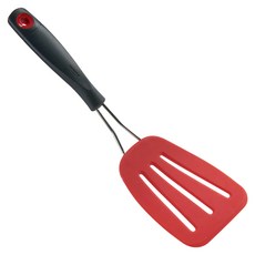 TRUDEAU 不沾濾油鍋鏟 炒菜鏟 尼龍材質 PP塑料(把手) 不鏽鋼 平放時長33公分, 紅色, 1個