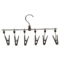 SHIMOYAMA 鋁制直線型衣架 6夾, 透明黑, 1組