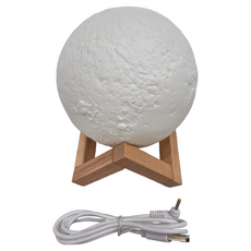 加濕器 880ml大容量 三色氣氛 小夜燈 USB有線/無線充電, 單一商品, 月亮燈, 1個