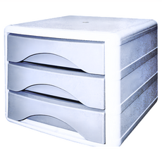 LONG HO 龍和文具 效率櫃 HPS塑膠 尺寸355*295*255mm, 灰色, 3層