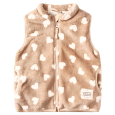 兒童款珊瑚絨保暖背心-經典愛心120 尺寸90-140, 120cm, 經典愛心, 1件