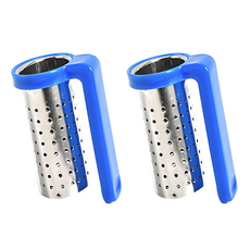 WE CHAMP 茶濾網不鏽鋼掛式 WTB-409 深藍色, 2個