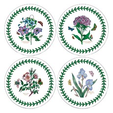 PORTmeIRION 波特玫琳恩 Botanic Garden 經典植物園系列 圓形餐墊 軟木背墊, 4個, 105*105*5mm, 混合顏色