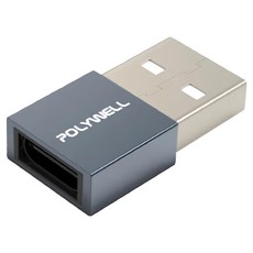 POLYWELL 寶利威爾 USB 2.0 Type-A-Type-C 轉接器, 1個, PW15-T02-A031
