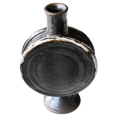SAWATOUKI 佐和陶瓷 黑釉太鼓形花器 日本製 190ml, 黑色, 1個
