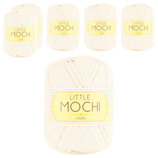 SILBARAM TEXTILE Little Mochi系列 毛線, 米白色 70公克 2入, 6個
