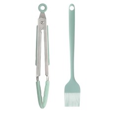 FaSoLa 食品用耐高溫矽膠油刷 夾套裝組 橄欖綠, 21 x 3.3cm, 2組