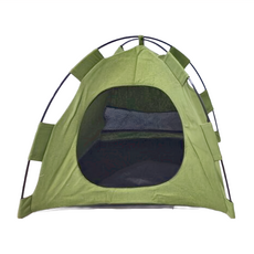 可拆洗四季可用透氣舒適寵物圓頂帳篷 坐墊長39*坐墊寬38*帳篷高37cm, 軍綠色, 1個