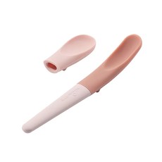 Miniware 蹺蹺板兩用湯匙組, 食品級矽膠, 植物萃取物製作, 兩種勺頭, 柔粉棉花, 1組