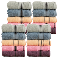 星紅織品 石墨烯毛巾，親膚舒適，吸水透氣，不含螢光劑和甲醛, 混合顏色, 20條