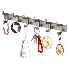 太空鋁活動6勾排鉤 44 x 3cm, 槍灰色, 1個