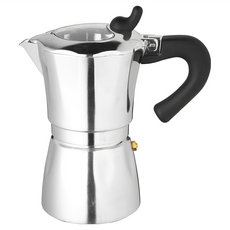 KitchenCraft 經典義式摩卡壺, 300ml, 上蓋透明窗格設計, 1個, 銀色