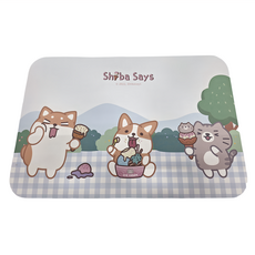 收納王妃 柴語錄甜點軟式珪藻土地墊, 冰淇淋野餐