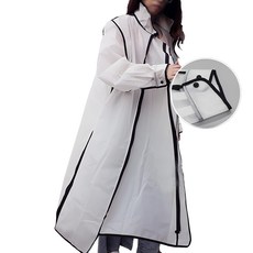 捷華 3拉鍊雨衣 加長, 白色, XL