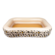 SWIM ESSENTIALS 荷蘭 方形充氣戲水池, 211 x 132 x 46cm, 歐美小花豹, 1個