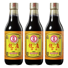 金蘭 鼓舌醬油 590ml，獨特二重釀技術，適用於滷、醃、紅燒等料理，非基因改造黃豆, 3瓶