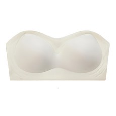 美得像專櫃 無肩帶內衣 XL 杏仁白 舒適支撐 展現美麗肩頸線條