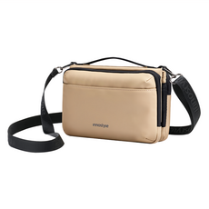 Innostyle FlexiCarry系列 時尚科技收納側背包 卡其色，15格+4拉鍊夾層，肩帶可調約66~128cm, 25 x 17 x 5cm