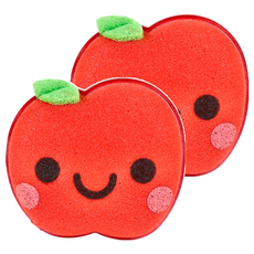 KOKUBO 小久保蘋果造型菜瓜布 可愛造型洗碗海綿 廚房清潔好幫手, 2個, 1入