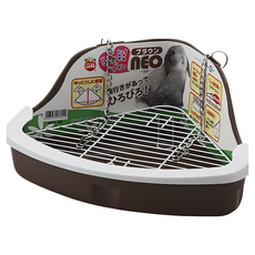 MARUKAN 扇形精巧兔便盆, 咖啡色, 1入