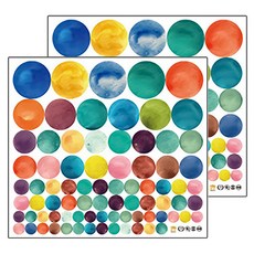 裝飾壁貼 Set 2 PVC半透明材質 適用於任何顏色的牆 瓷磚 玻璃 家具等平滑材質表面, 彩色點點 多色