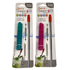 MIKA HOUSE 橘之屋 304不銹鋼伸縮吸管 攜帶式 衛生環保 Set 2個, 1組