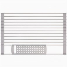 DENOVO 矽膠洗碗槽瀝水架, 灰色, 1個