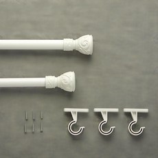 Grace 25mm 窗簾桿, 白色