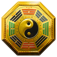 財神小舖 鎮宅避邪 太極八卦鎮 中 16 x 1.5cm, 金色, 1個
