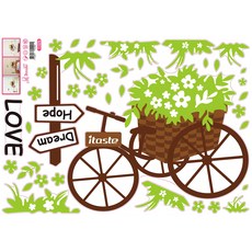 itaste 小品味 無痕貼 可重貼無痕不殘膠 內含37個小元件 防水防髒 台灣設計師製作, 綠意花車