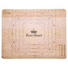 KitchenCraft 櫸木測量揉麵板/料理墊 7種直徑尺寸 4種方型派餅尺寸, 460 x 350 x 20mm, 1片