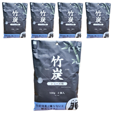 KOKUBO 小久保工業所 日本竹炭除臭包 鞋子用 2入, 有效除濕/脫臭/防霉, 可重複使用, 經濟環保, 200g, 5包