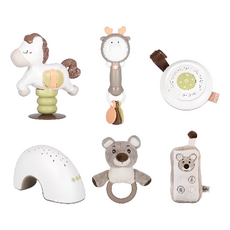 Bebe Stars 新生兒彌月禮盒 六合一精裝版, 0~5歲, 藍色 + 卡其色