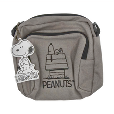 Kiiwi O 美式復古兩用隨身小方包, 史努比Snoopy授權, 21 x 8 x 19cm, 屋頂灰