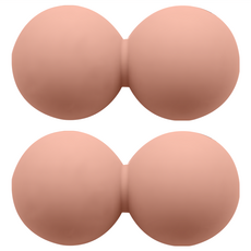 MICHAEL FITNESS 麥克健身 馬卡龍矽膠按摩球 雙球, 優質矽膠材質 弧形設計, 粉色, 2個