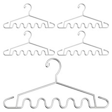 iRoom 優倍適 加粗波浪型無痕防滑衣架, 5個, 不鏽鋼色