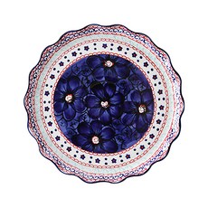 Maison Objet Praca 荷葉邊大圓盤 藍色里西亞, 1個, Blue riccia