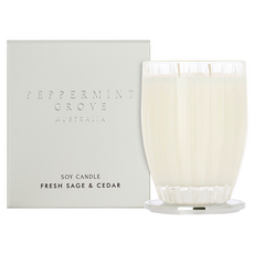 PEPPERMINT GROVE 香氛蠟燭, 鼠尾草雪松, 370g, 1個