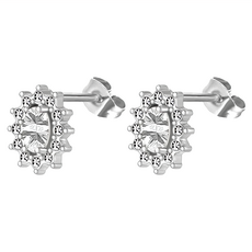 Brilliant Beauty 耀眼美人 璀璨花鑽耳環 不鏽鋼鈦閃耀