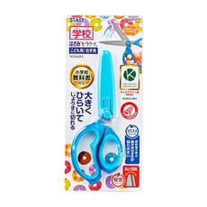 Kutsuwa ss104bl STAD 兒童安全圓頭剪刀 藍 左右手適用 附安全刀套, 1入