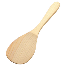 木創 KISOU 日本製 無塗裝檜木飯匙 19cm, 小尺寸, 1支, 木色