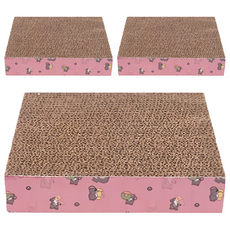 貓抓墊 瓦楞紙貓抓板 正方型 顏色隨機 貓玩具, 20 x 20 x 4cm, 3個