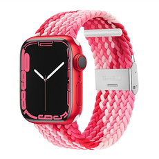 ANTIAN 雙色編織尼龍卡扣錶帶, 1條, 草莓紅