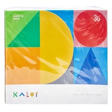KaCO KALOr 綺采 方頭圓頭兩用粗細色彩馬克筆套組, 1盒, 36色